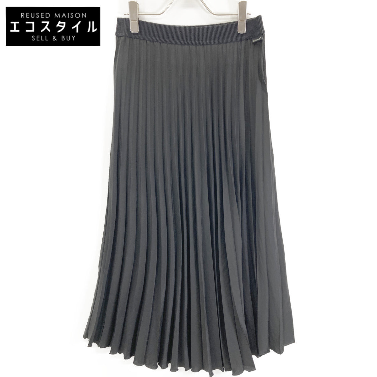 E20932530000 BLACK GONNA Pleated Skirt Skirt 44 Women's
