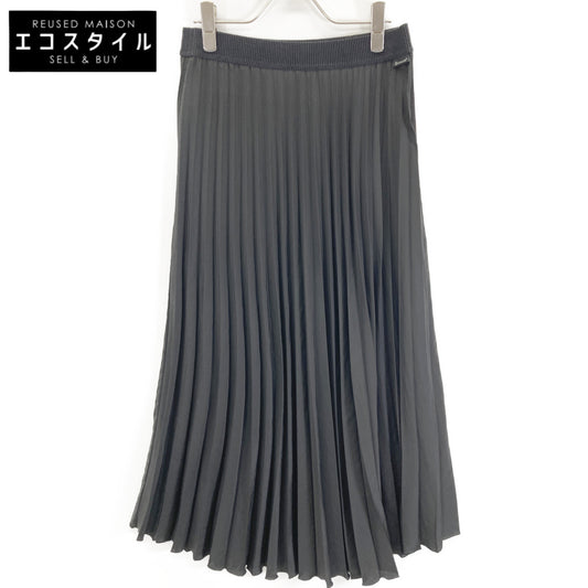 E20932530000 BLACK GONNA Pleated Skirt Skirt 44 Women's