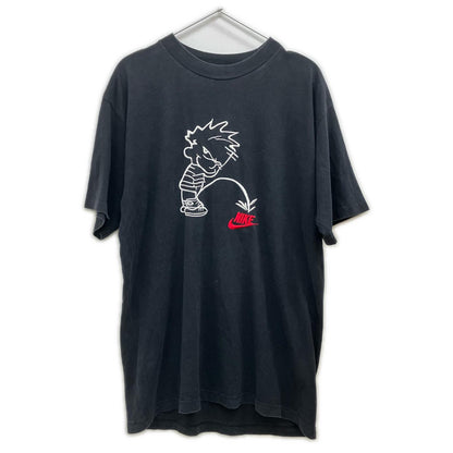 NIKE ナイキ ×PISS BOY 90's ブラック コットン 刺繍 Tシャツ トップス