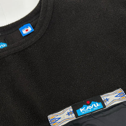 Men's Black Pullover Fleece Top