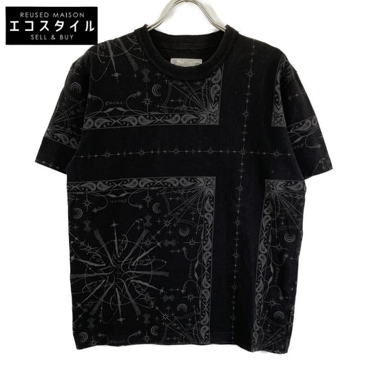 【SALE】 sacai サカイ ×Dr.Woo 20-02343M ブラック バンダナプリント Tシャツ トップス