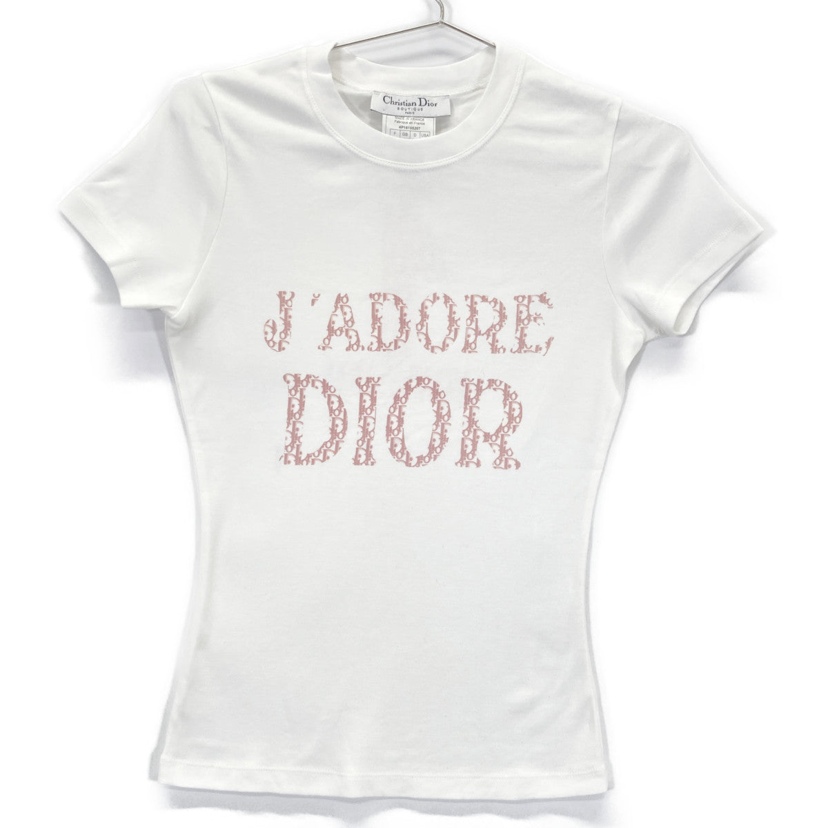 Christian Dior 4P16155207 White J'ADORE DIOR Short Sleeve T-shirt Top 38