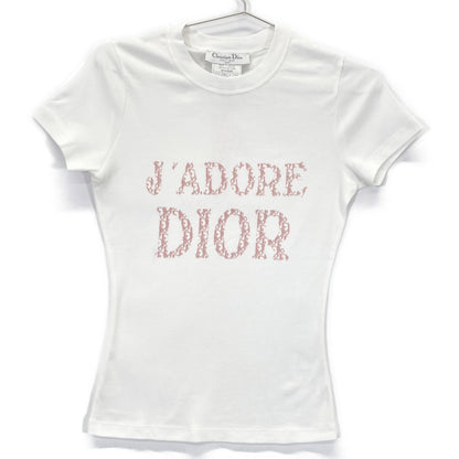 Christian Dior 4P16155207 White J'ADORE DIOR Short Sleeve T-shirt Top 38