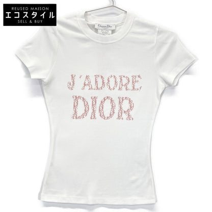Christian Dior 4P16155207 White J'ADORE DIOR Short Sleeve T-shirt Top 38
