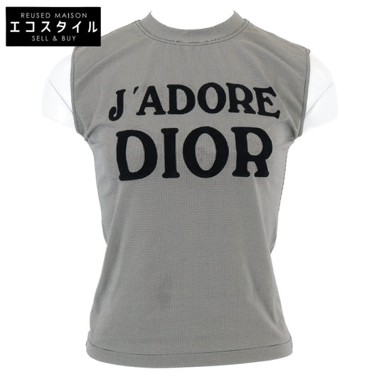 Christian Dior Christian Dior [Domestic Regular] 2A12155301 J'ADORE DIOR Houndstooth Sleeveless Cut and Sew Top