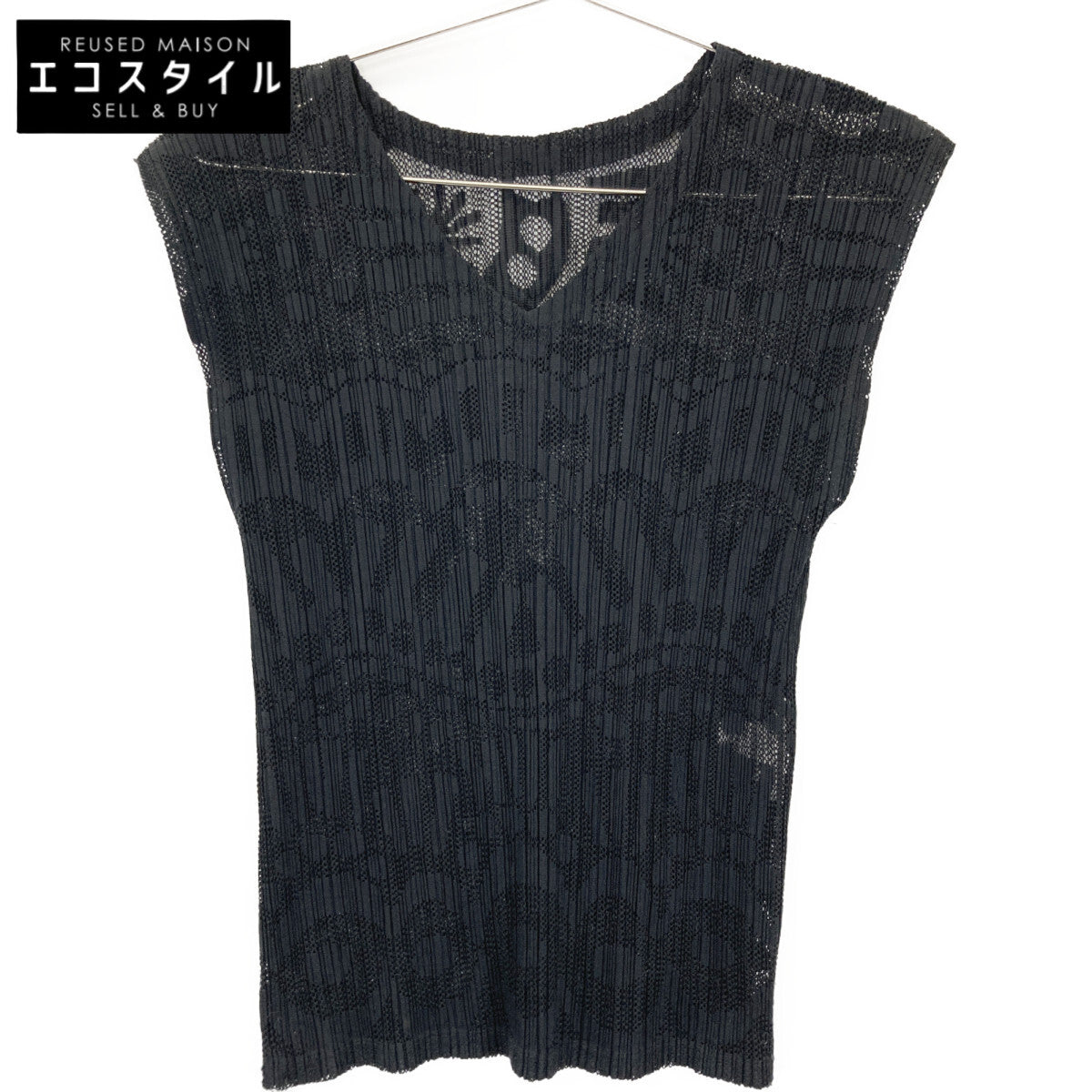 PLEATS PLEASE 三宅一生 PP61-JK743 黑色 百褶 设计 无袖上衣