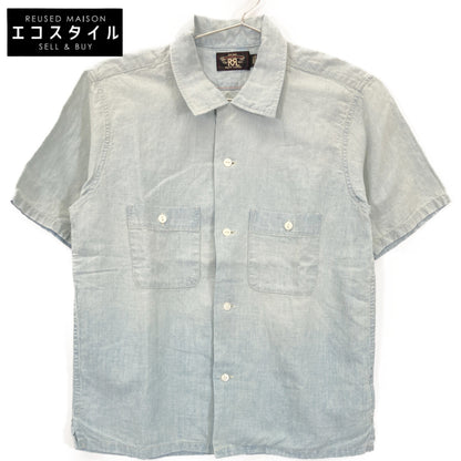 RRL ダブルアールエル ライトブルー コットンリネン オープンカラー 半袖シャツ トップス