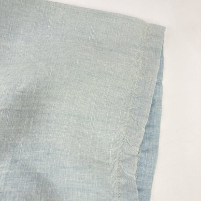 RRL Light Blue Cotton Linen Open-Collar Short-Sleeve Shirt Top