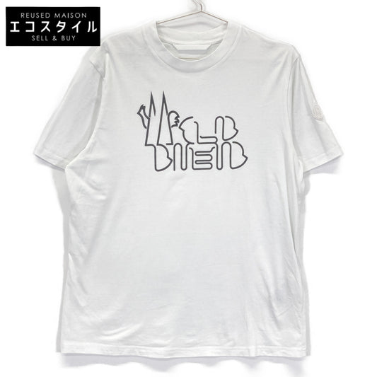 MONCLER モンクレール K10918C00055 ホワイト 24年製 CURVED LOGO S/S Tシャツ トップス