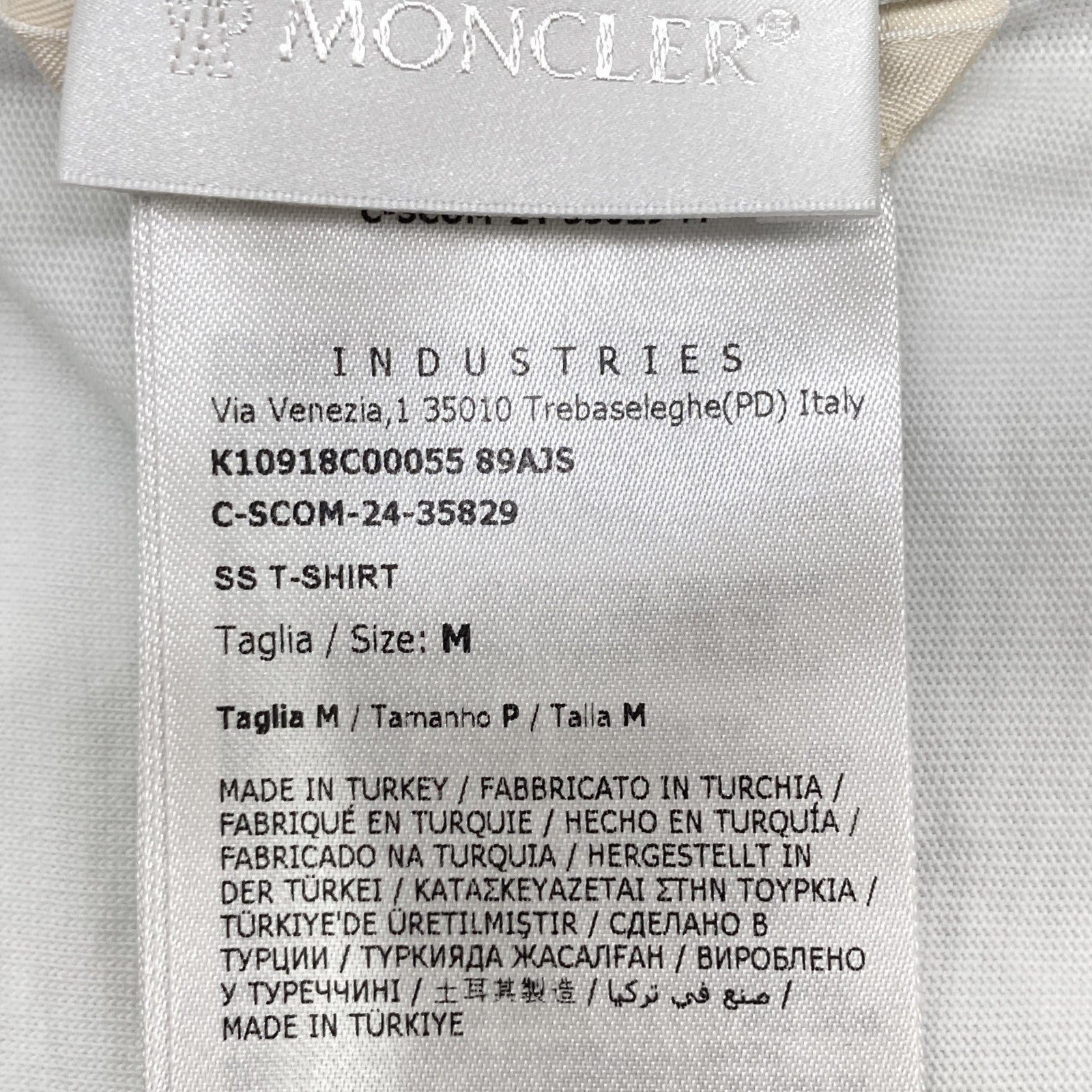 MONCLER Moncler K10918C00055 White 24' Curved Logo S/S T-shirt Top