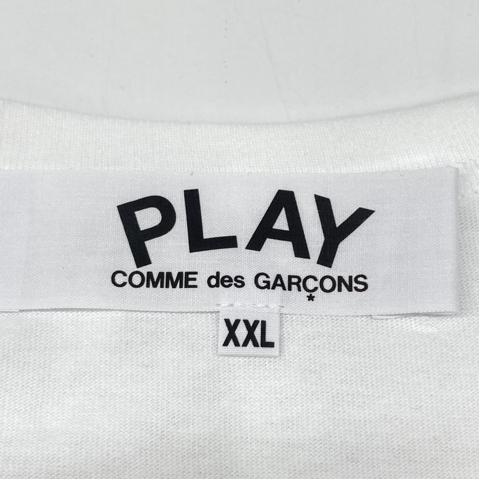 PLAYCOMMEdesGARCONS 川久保玲 PLAY系列 AZ-T106 白色 紫红双心 短袖T恤 上衣