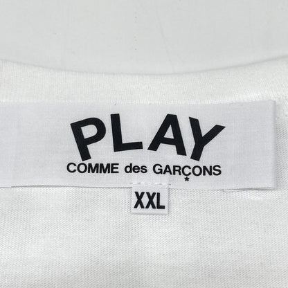 PLAYCOMMEdesGARCONS 川久保玲 PLAY系列 AZ-T106 白色 紫红双心 短袖T恤 上衣