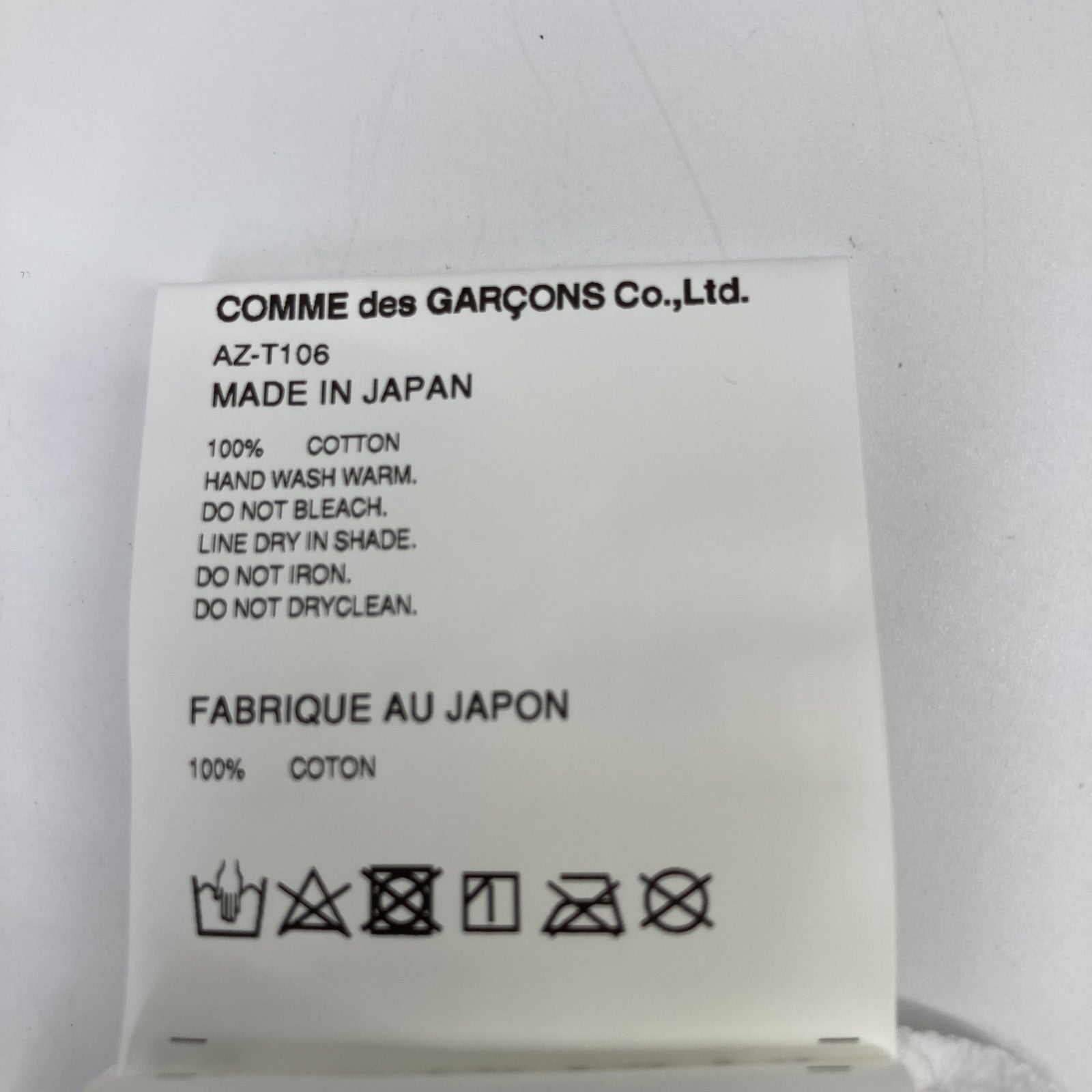 PLAYCOMMEdesGARCONS 川久保玲 PLAY系列 AZ-T106 白色 紫红双心 短袖T恤 上衣