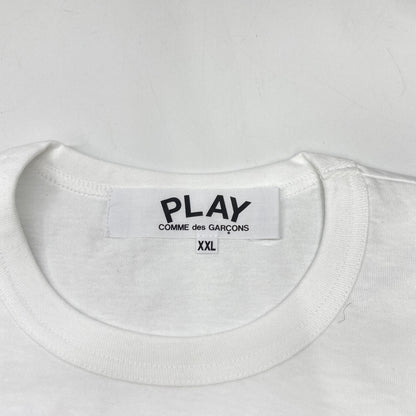 PLAYCOMMEdesGARCONS 川久保玲 PLAY系列 AZ-T106 白色 紫红双心 短袖T恤 上衣