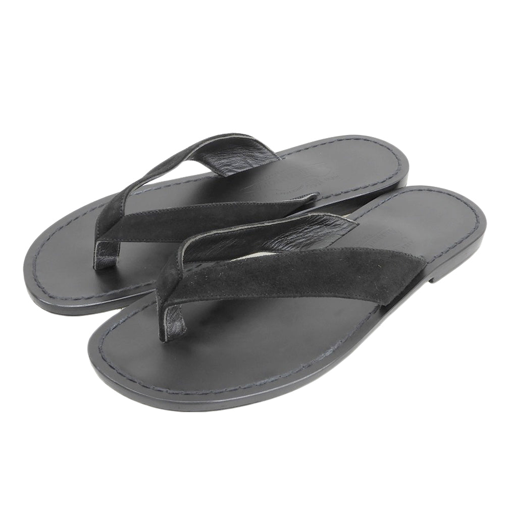 Amedeo Canfora Capri アメディオカンフォラカプリ 美品 レザー ALAN BLACK SUEDE SANDAL シューズ メンズ 黒 ブラック 42 シューズ