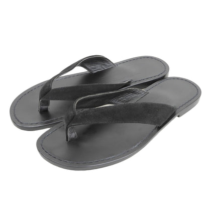 Amedeo Canfora Capri アメディオカンフォラカプリ 美品 レザー ALAN BLACK SUEDE SANDAL シューズ メンズ 黒 ブラック 42 シューズ