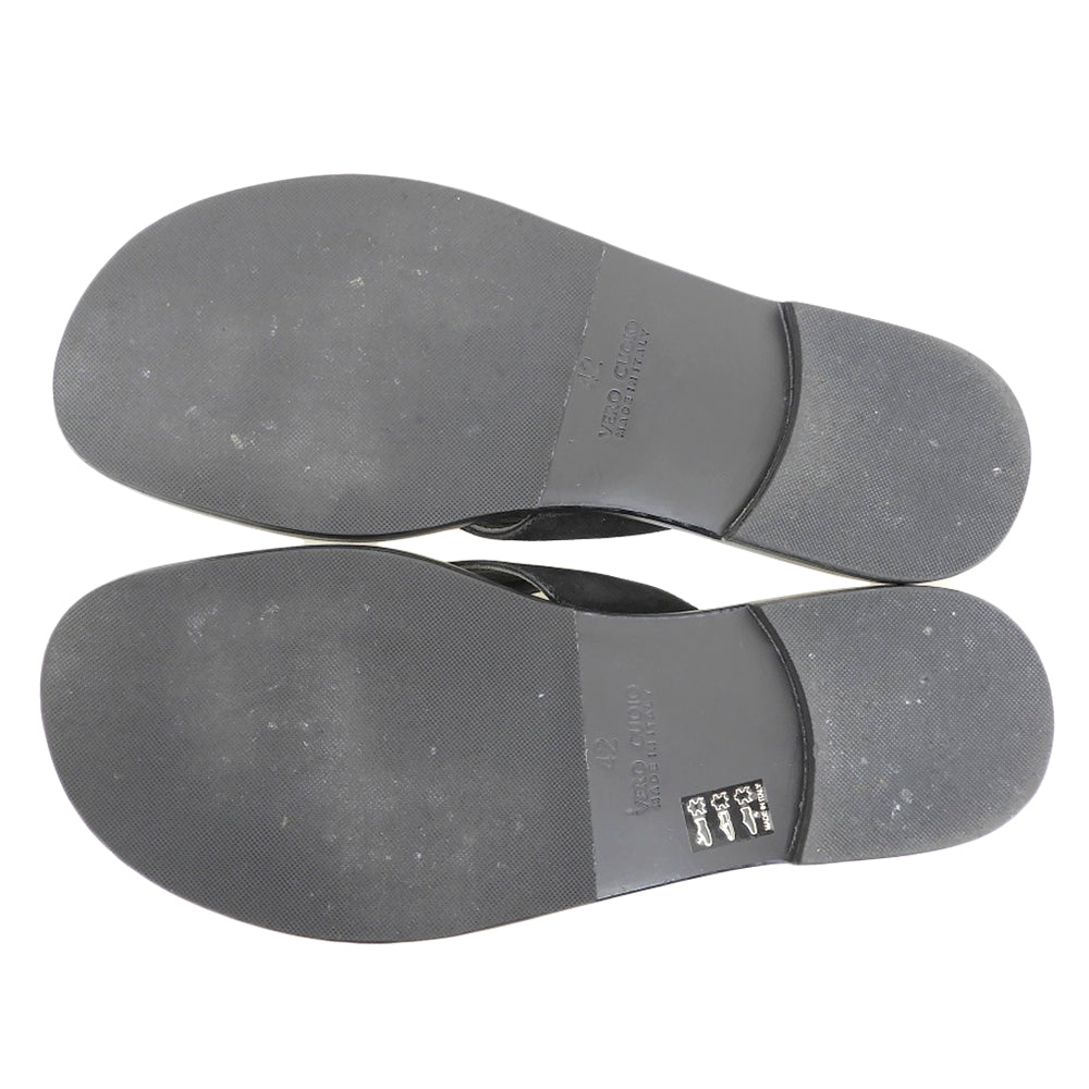 Amedeo Canfora Capri アメディオカンフォラカプリ 美品 レザー ALAN BLACK SUEDE SANDAL シューズ メンズ 黒 ブラック 42 シューズ