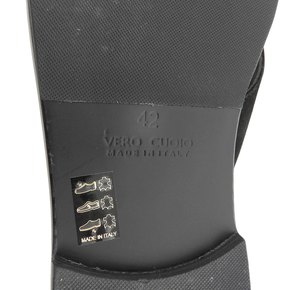 Amedeo Canfora Capri アメディオカンフォラカプリ 美品 レザー ALAN BLACK SUEDE SANDAL シューズ メンズ 黒 ブラック 42 シューズ
