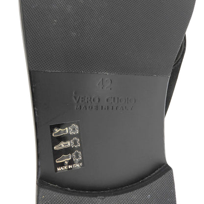 Amedeo Canfora Capri アメディオカンフォラカプリ 美品 レザー ALAN BLACK SUEDE SANDAL シューズ メンズ 黒 ブラック 42 シューズ