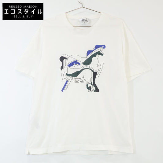 HERMES エルメス 国内正規 82-5710 コットン ホースプリント Tシャツ/カットソー トップス