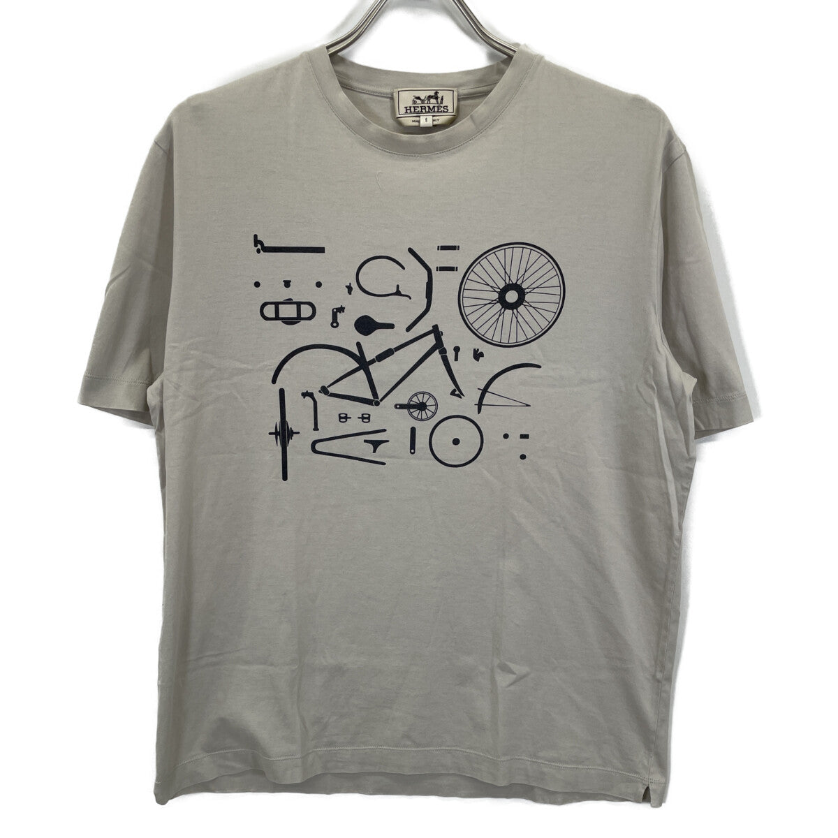 HERMES エルメス 71-5732 コットン100% 自転車パーツ Tシャツ トップス