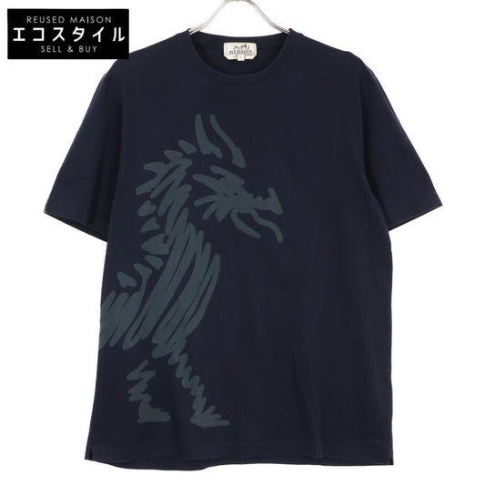 HERMES エルメス 92-5771 コットン ドラゴンプリント Tシャツ/カットソー トップス