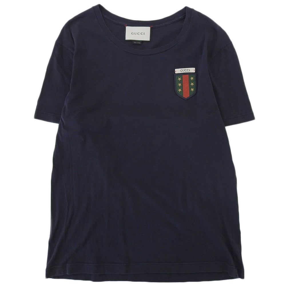 GUCCI グッチ コットン エンブレム Tシャツ トップス メンズ ネイビー S 415708 トップス
