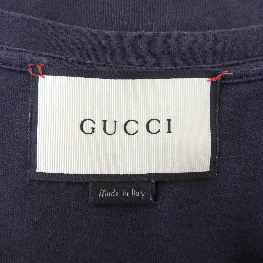 GUCCI Cotton Emblem T-shirt Top Men's Navy S 415708 Tops