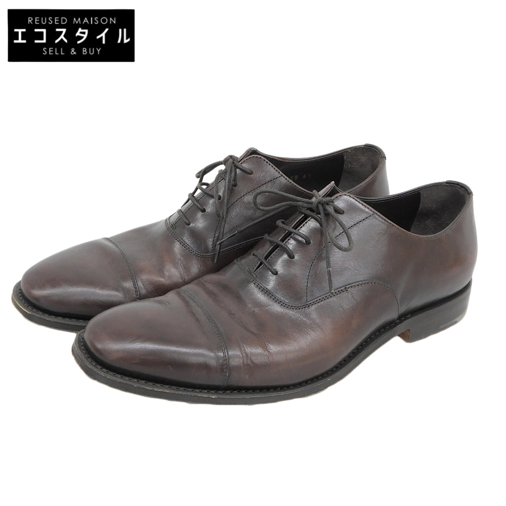 美品 キャップトゥ 内羽根 5アイレット シューズ メンズ レザー ブラウン 6 1/2 2EB129 シューズ 6.5 メンズ
