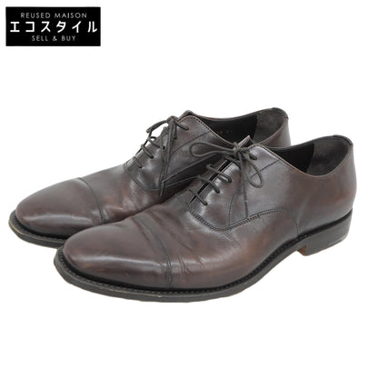 美品 キャップトゥ 内羽根 5アイレット シューズ メンズ レザー ブラウン 6 1/2 2EB129 シューズ 6.5 メンズ