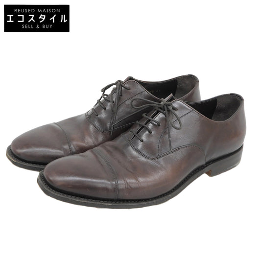 美品 キャップトゥ 内羽根 5アイレット シューズ メンズ レザー ブラウン 6 1/2 2EB129 シューズ 6.5 メンズ