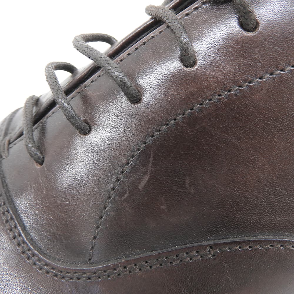 美品 キャップトゥ 内羽根 5アイレット シューズ メンズ レザー ブラウン 6 1/2 2EB129 シューズ 6.5 メンズ