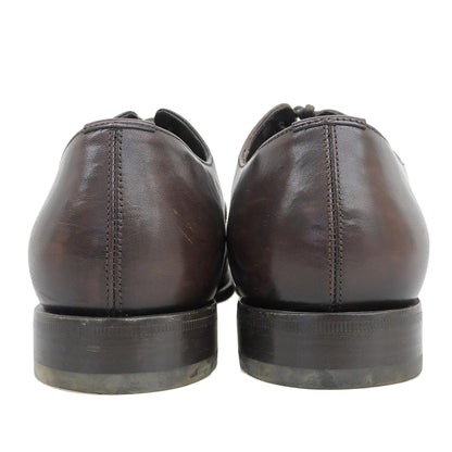 美品 キャップトゥ 内羽根 5アイレット シューズ メンズ レザー ブラウン 6 1/2 2EB129 シューズ 6.5 メンズ