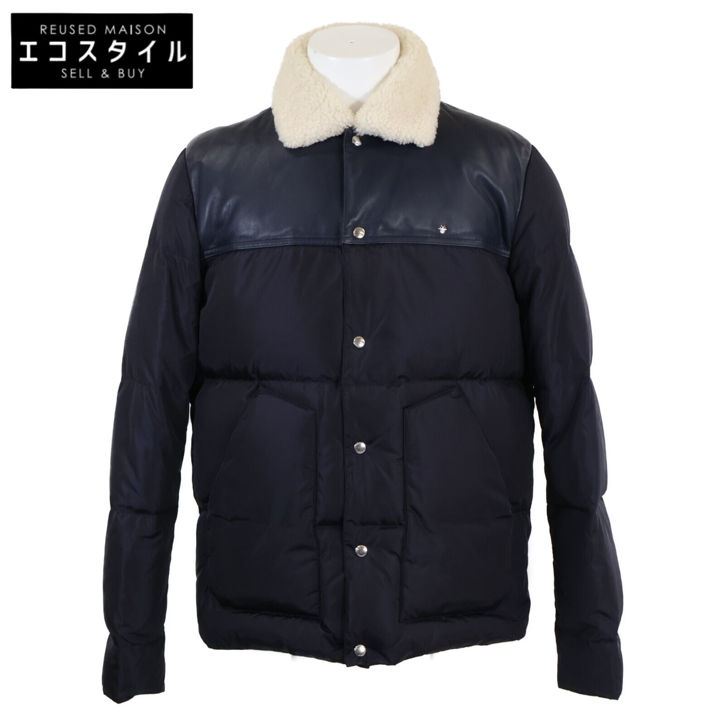 [Domestic Authorized] 863C422H3830 Boa Collar Yoke Lamb Leather Transition Down Jacket 50 Men's
