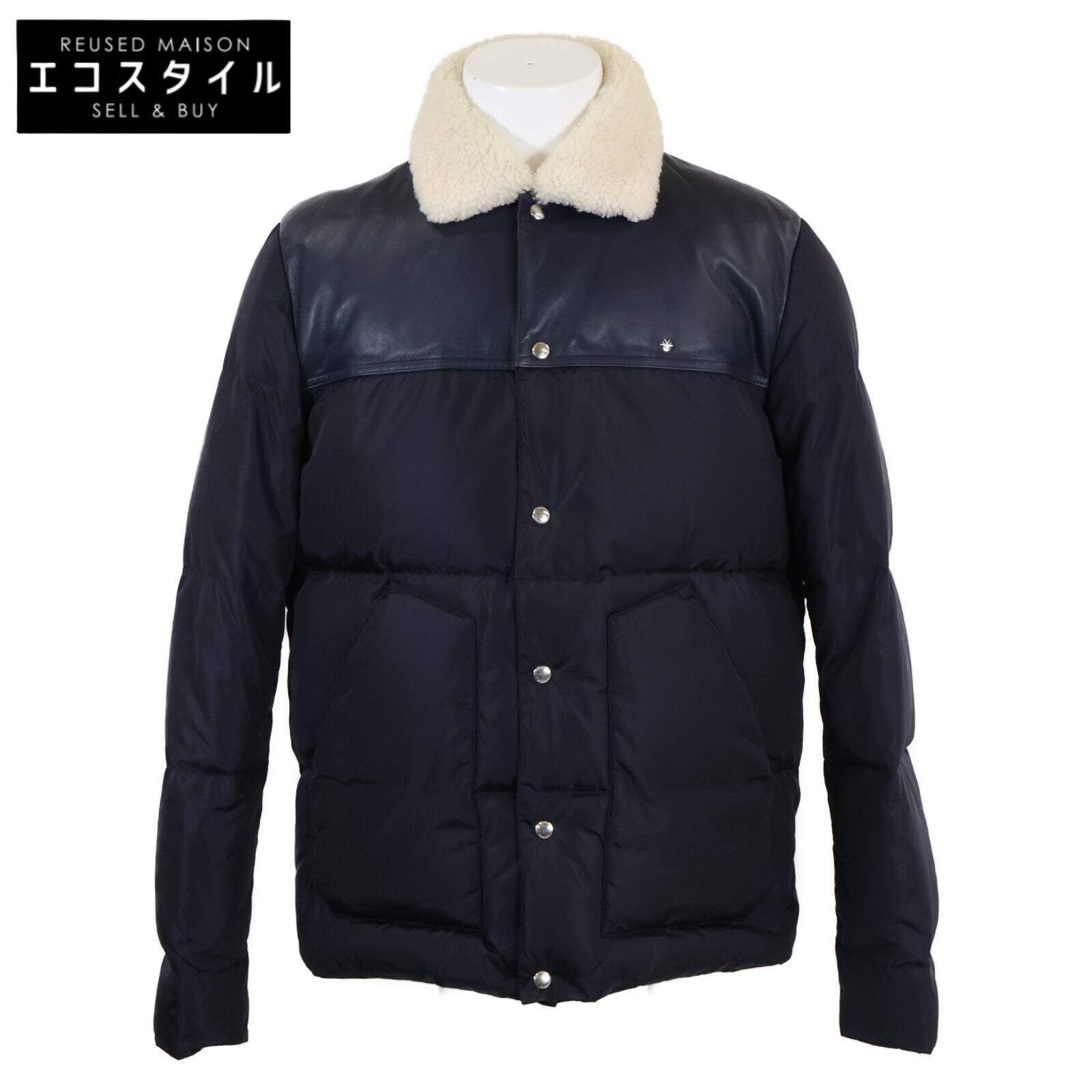 [Domestic Authorized] 863C422H3830 Boa Collar Yoke Lamb Leather Transition Down Jacket 50 Men's