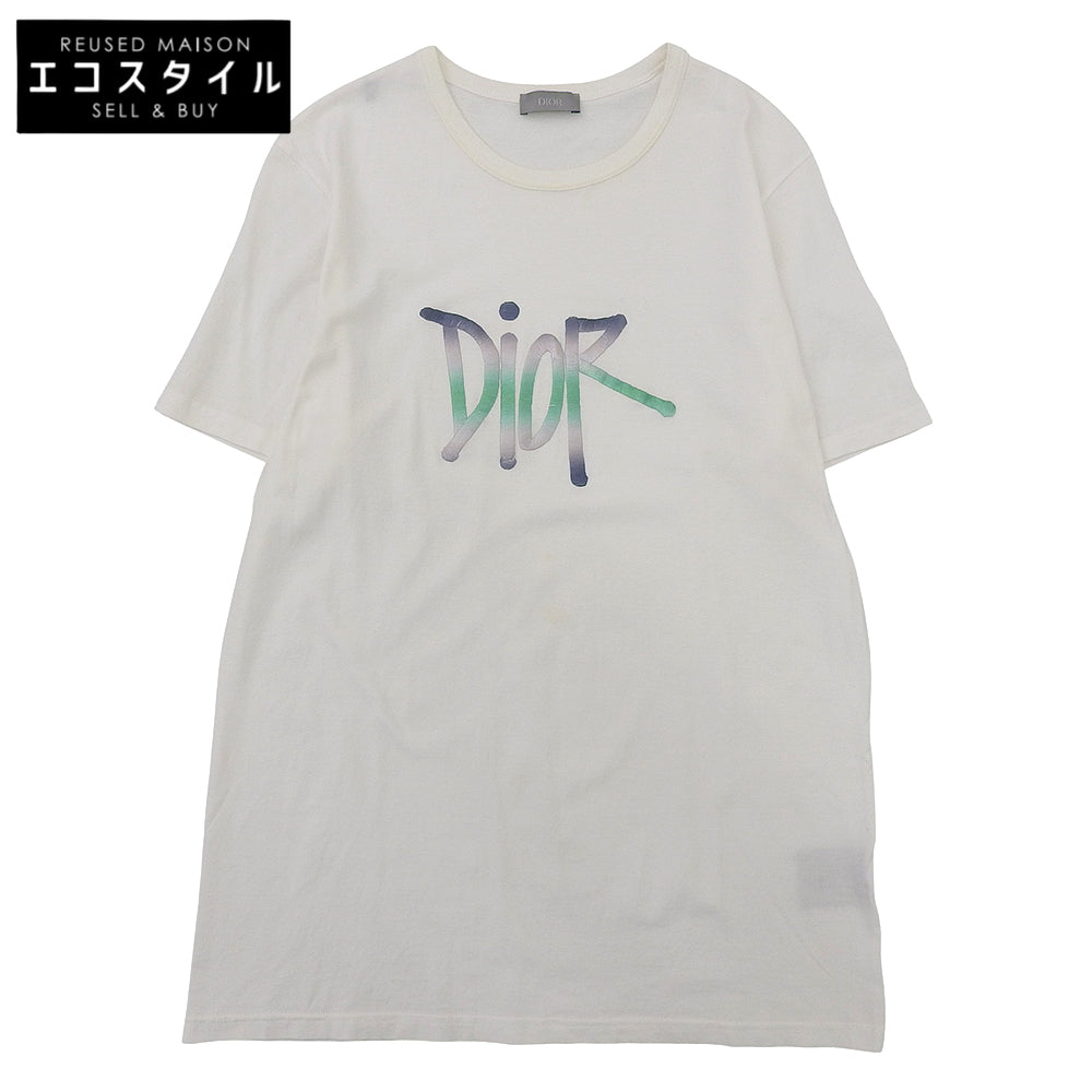 DIOR Cotton Logo Embroidery T-Shirt Top Men's White M 033J600D0589 20AW Top