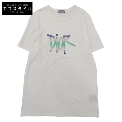 DIOR Cotton Logo Embroidery T-Shirt Top Men's White M 033J600D0589 20AW Top