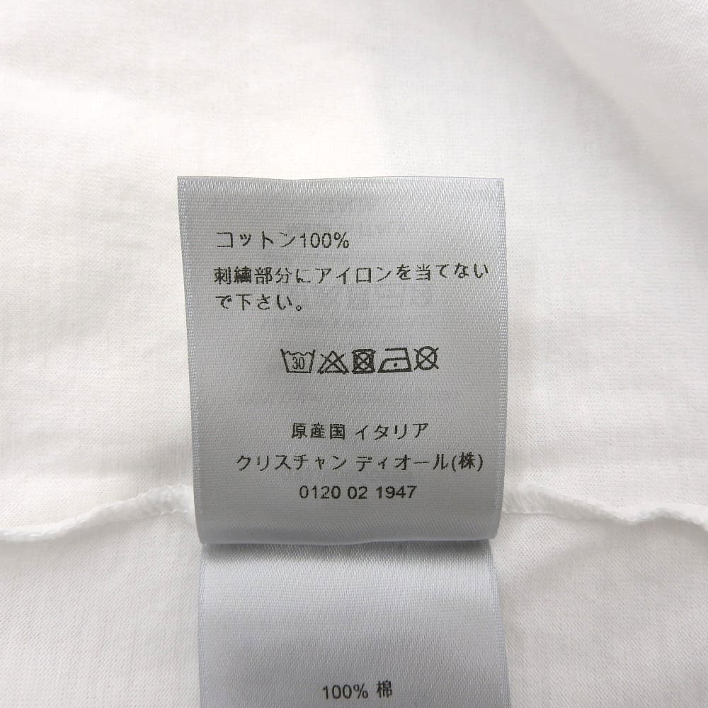 DIOR ディオール コットン ロゴ刺繍 Tシャツ トップス メンズ ホワイト M 033J600D0589 20AW トップス