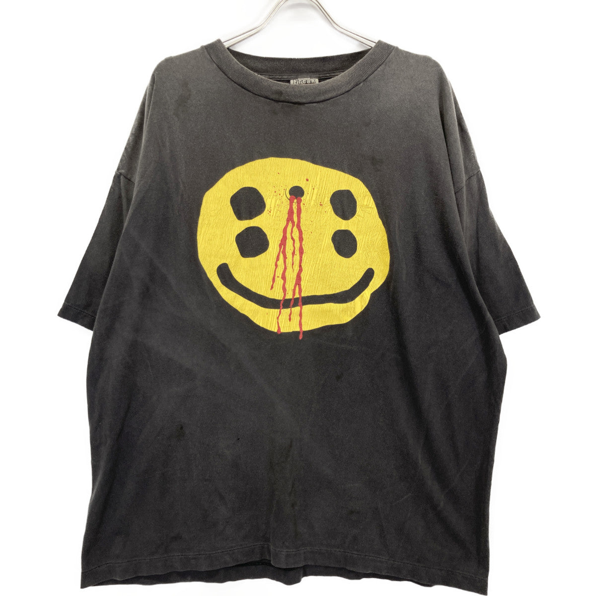SAINT MICHAEL x CPFM Black 100% Cotton Faded Smile T-Shirt Top