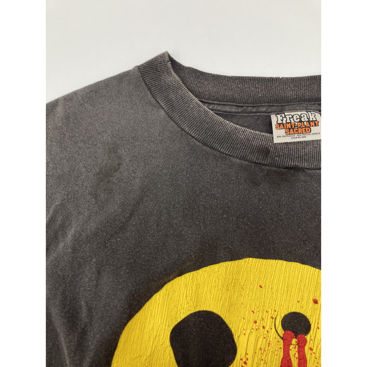 SAINT MICHAEL x CPFM Black 100% Cotton Faded Smile T-Shirt Top