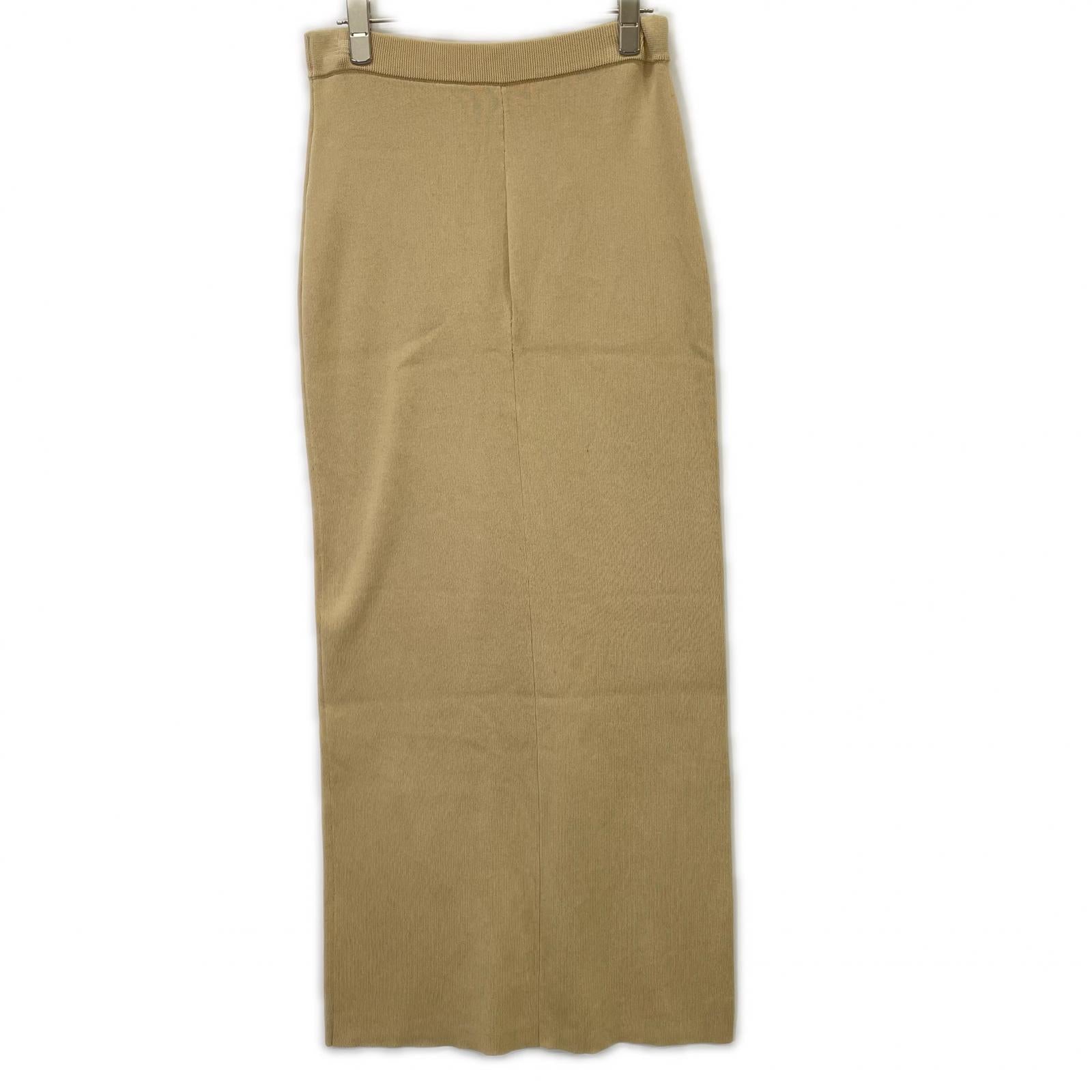 Plage 25SS Beige Mercerized Cotton Knit Skirt for Women