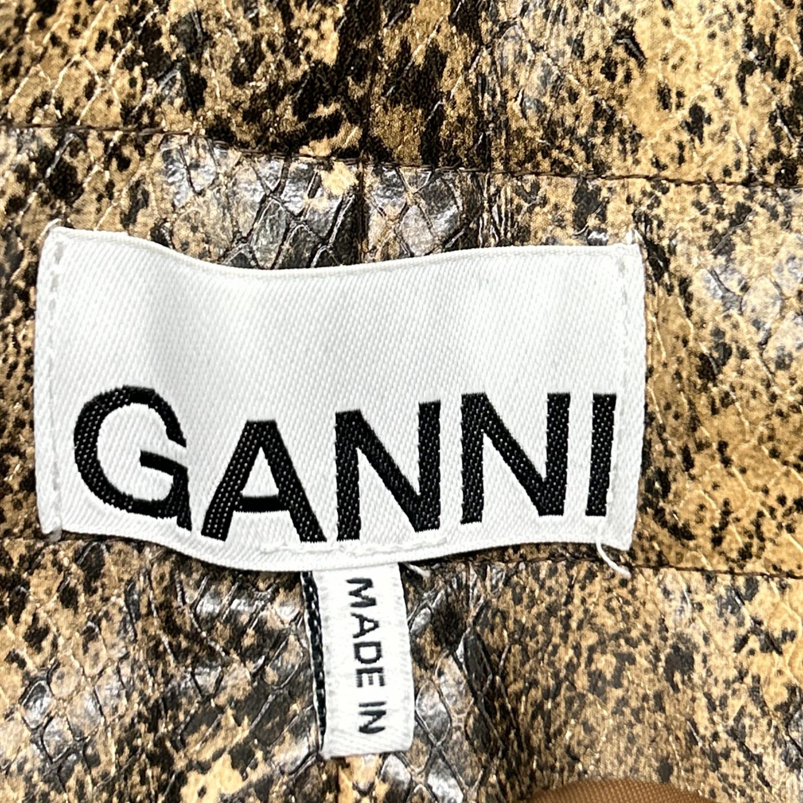 GANNI 高霓 棕色 蟒蛇纹 裹身裙 半身裙