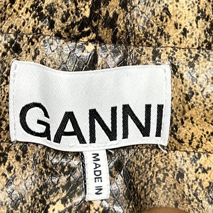 GANNI 高霓 棕色 蟒蛇纹 裹身裙 半身裙