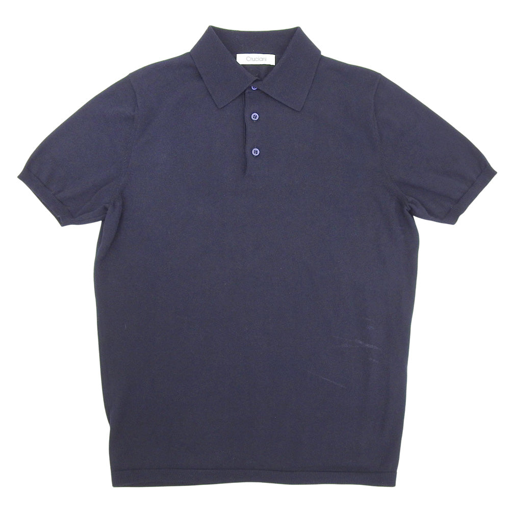 27-Gauge Cotton Knit Polo Top Men's Navy 46 JU5114 Top 46 Men's
