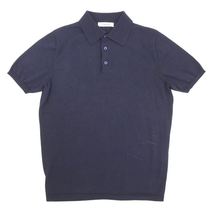 27-Gauge Cotton Knit Polo Top Men's Navy 46 JU5114 Top 46 Men's