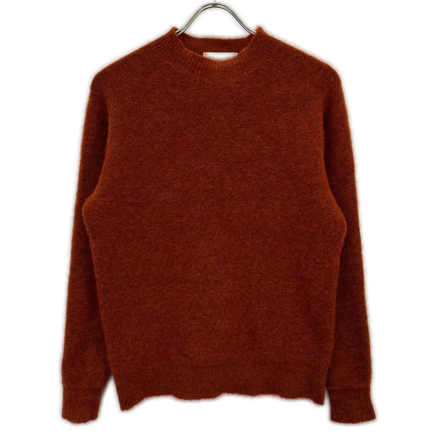 FILIPPO DE LAURENTIIS 3210-GC3MLR20 Orange Mid-Gauge Mohair Wool Crew Neck Knit Top