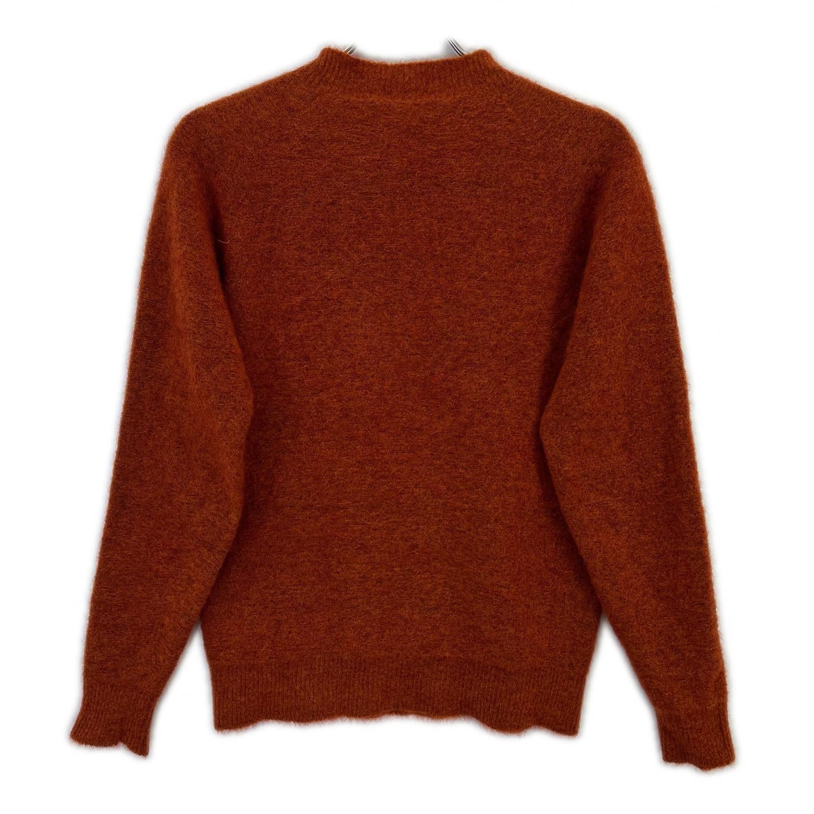 FILIPPO DE LAURENTIIS 3210-GC3MLR20 Orange Mid-Gauge Mohair Wool Crew Neck Knit Top