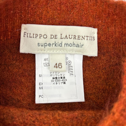 FILIPPO DE LAURENTIIS フィリッポ・デ・ローレンティス 3210-GC3MLR20 オレンジ ミドルゲージ モヘアウール クルーネックニット トップス