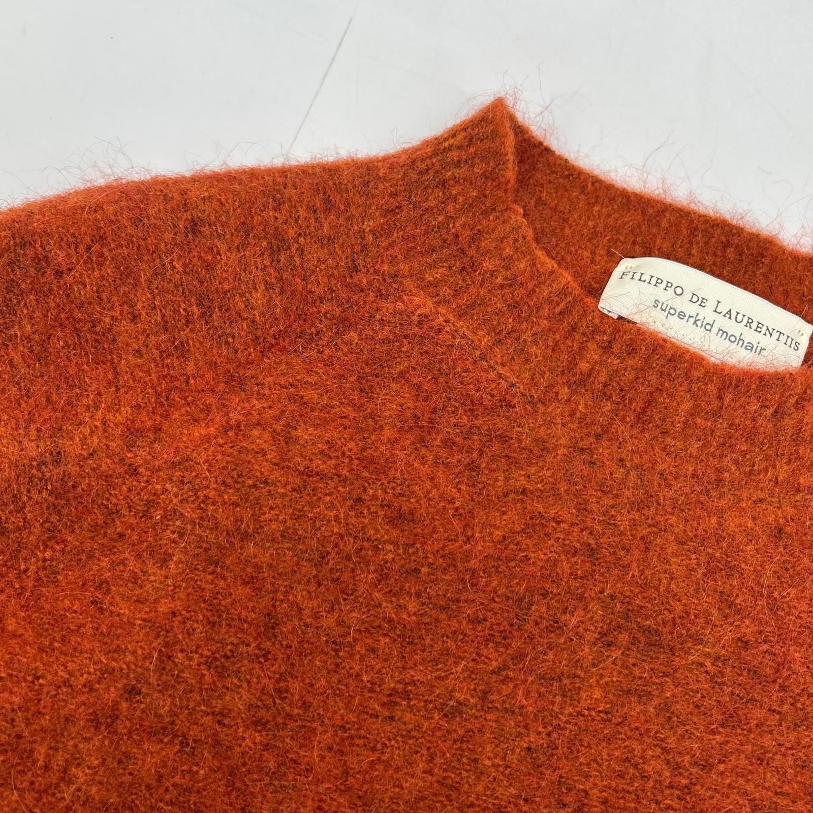 FILIPPO DE LAURENTIIS 3210-GC3MLR20 Orange Mid-Gauge Mohair Wool Crew Neck Knit Top