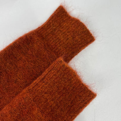FILIPPO DE LAURENTIIS 3210-GC3MLR20 Orange Mid-Gauge Mohair Wool Crew Neck Knit Top